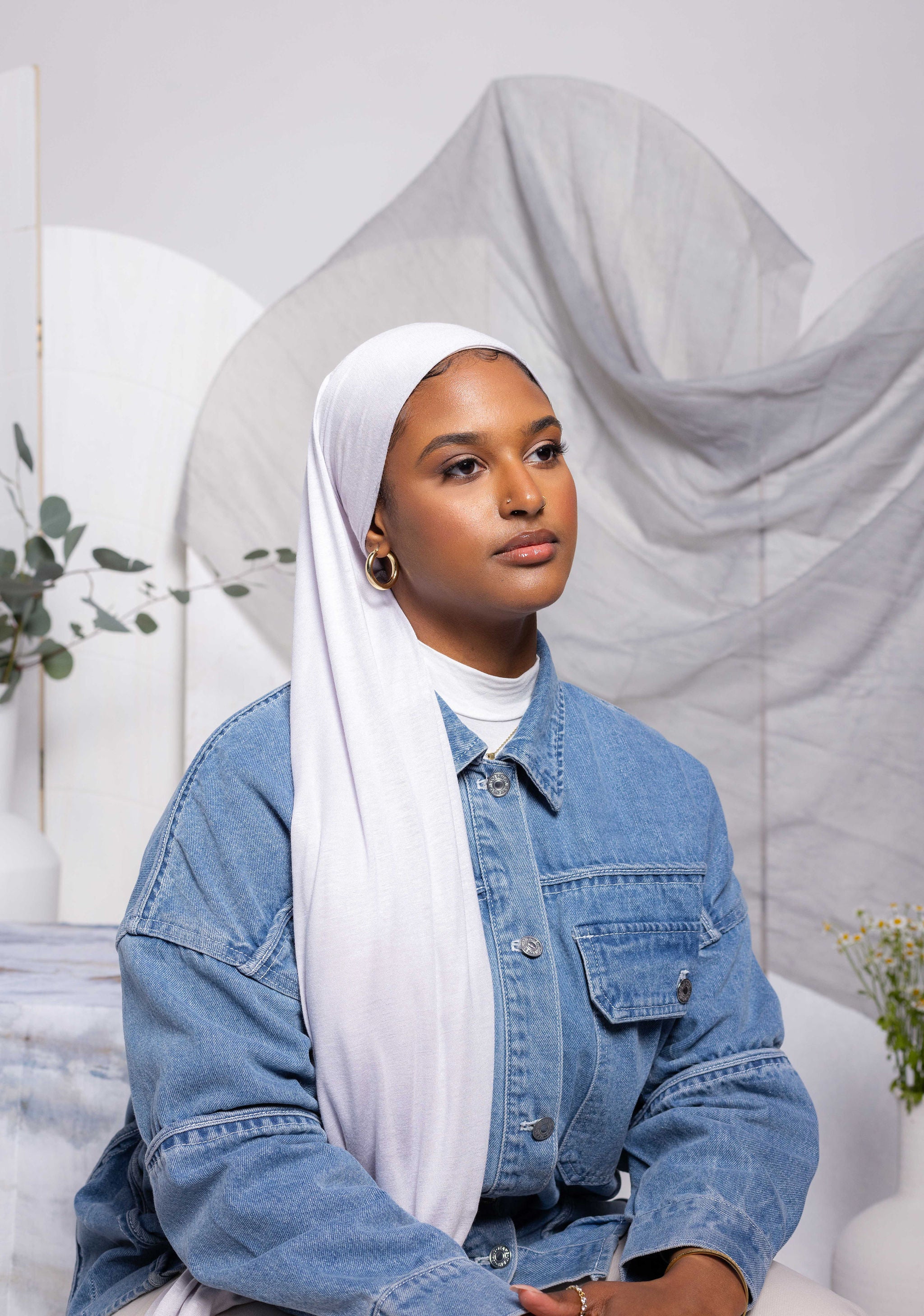 Grey Beige Cloud Jersey Hijab main image 0